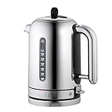 Dualit Classic Kettle | Polished Stainless Steel with Black Trim | Quiet Boiling Kettle | 90 Second Boil Time | 1.7 L Capacity, 2.3 kW