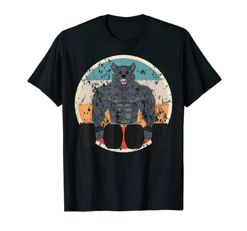 Wolf Bodybuilding - Culturismo, diseño vintage retro Camiseta