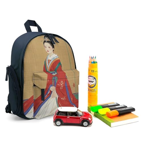 Asian Ladies Backpack for Men Women, Durable Small Bookbag Lightweight Daypack for Travel, Hiking, Blue-style3