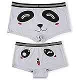 WenMei Lovers Modal Panda Men Briefs Women Boxer Shorts Knickers,Grey,Free size
