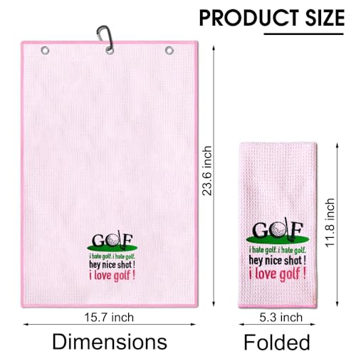 TOUNER I Hate It, I Hate It, Hey Nice Shot I Love It Golfing Towels, Ladies Golf Gifts, Golfing Bag Towel Present, Ladies Golf Accessories for Retirement Christmas Birthday Towel Gifts for Daughter - image 2