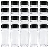 24 Pcs 4 Ounce Plastic Juice Bottles, Reusable Bulk Beverage Containers for Juice, Milk and Other...