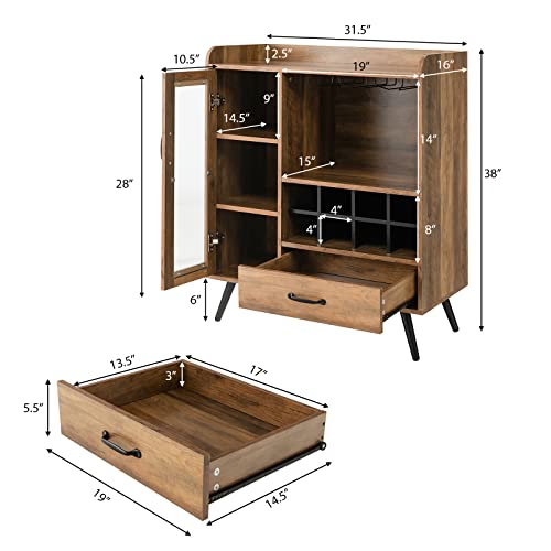 Giantex-Bar-Cabinet-with-Wine-Rack-Coffee-Bar-Buffet-Cabinet-with-Storage-Drawer-Glass-Holder-Cupboard-Wood-Sideboard-for-Wine-Bottle-Liquor-Farmhouse-Kitchen-Dining-Room-Furniture Giantex Bar Cabinet with Wine Rack Coffee Bar Buffet Cabinet with Storage Drawer Glass Holder Cupboard Wood Sideboard for Wine Bottle Liquor Farmhouse Kitchen Dining Room Furniture