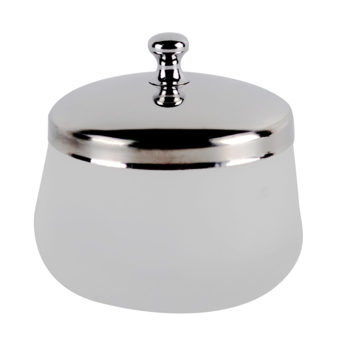Portable Crystal round Nail Polish Remover Cup Glass with Stainless Steel Lid Matte Manicure Cleaning Cup for Nail Art Supplies