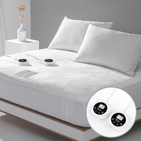 Reaks Queen Size Zoned Electric Heated Mattress Pad Dual Control Cover