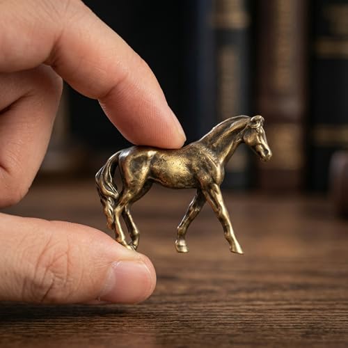 4 Piezas Estatuas de Ponis en Aleación de Cobre y Latón miniatura 3