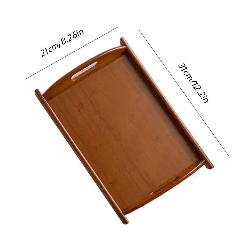 Plateau de rangement de bureau en bois noble avec poignées intégrées - 3