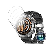 YAJOJO 4 Pack Screen Protector for Karchilor 1.7' Smart Watch, 9H Hardness Tempered Glass for Karchilor 1.7inch SmartWatch, 2.5D Round Edge,Anti-Scratch, Bubble Free, HD Clarity