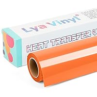 Lya Vinyl Orange Heat Transfer Vinyl 12\" x 10ft Orange Iron on Vinyl Roll for Cricut, Silhouette Cameo, Premium HTV for DIY Clothes, Bags, Shoes and Other Textiles