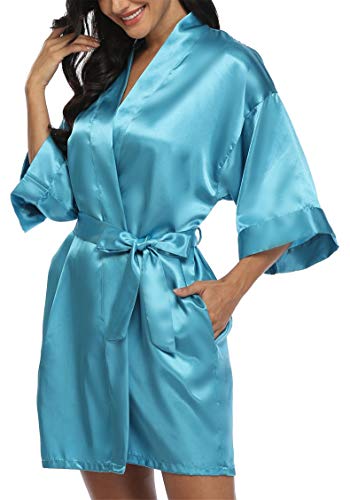 Image of Giova Women Bridal Robe for Bride and Bridesmaid Getting Ready Wedding Party Bathrobe