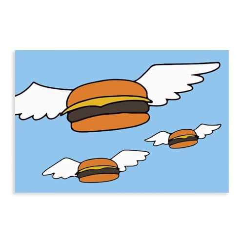 TYPOART Bob's Burgers Flying Burger Poster Canvas Posters Paintings Wall