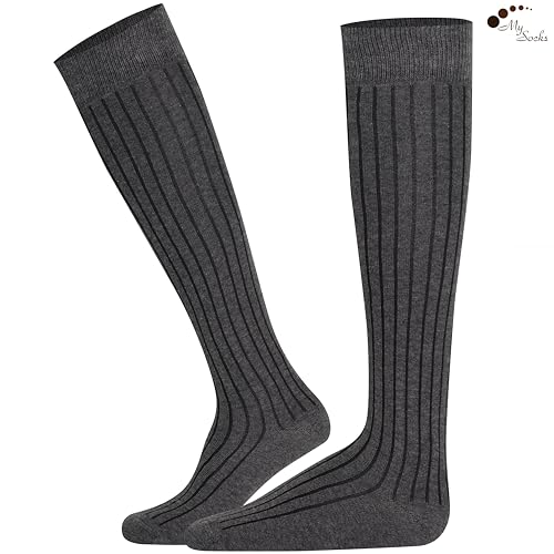 Image of Mysocks Knee High Socks for Women Men Combed Cotton Seamless Toe Tall Long High Socks