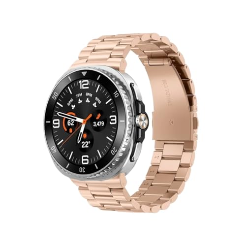 �ɓK������Samsung Galaxy Watch 8 44/40mm/8 Classic 46mm / Ultra 2025 47mm�x���g�ɓK�����錄�Ԃ̂Ȃ����^���X�g���b�v(Rose gold,For Galaxy Watch 8 40mm)