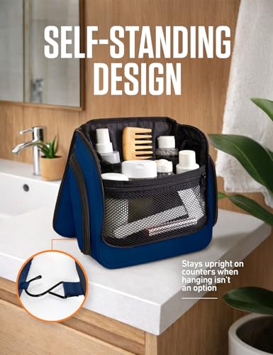 Image of VENTURE 4TH Hanging Travel Toiletry Bag, 18 Compartments - Navy Blue