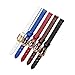 Cong Yi Genuine Leather Watch Bracelet Women Fashion Watchband Wristwatches Mini Band 6mm 8mm 10mm 12mm 14mm Small Size Watch Strap Red(Blue-silver A,6mm)
