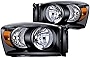 Nilight 2007 2008 2009 Dodge Ram Headlight Assembly 2 Pack Compatible with 2006-2008 Dodge Ram 1500 2006-2009 Dodge Ram 2500 3500 Headlamp Replacement Driver and Passenger Side, 2 Years Warranty