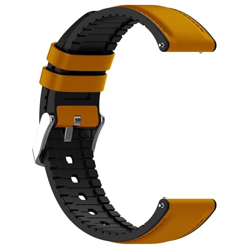 Image of ACM Watch Strap Leather Silicone 22mm compatible with Noise Noisefit Halo 2 Smartwatch Belt Luxury Band