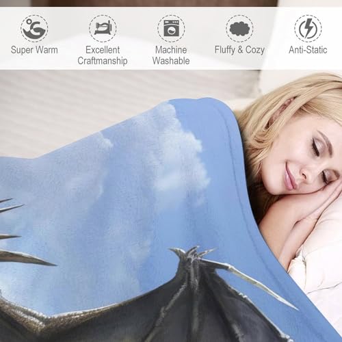 Couverture ptérosaure impression 3D douce en polaire grand format - 4