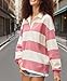 Y2k Women Striped Rugby Polo Shirt Long Sleeve Collared Oversized Vneck Sweatshirt Vintage Jersey Girls Streetwear