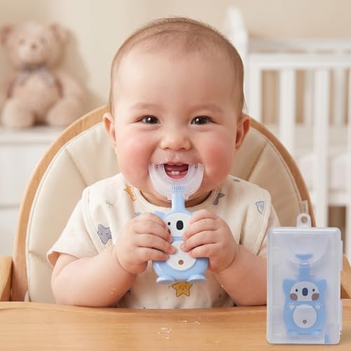 Image of Safe-O-Kid Baby Oral Care Combo | 1 U-Shaped Baby Finger Toothbrush with Storage Case, 1 Sponge Swab & 1 Mouth Cleaning Buds | BPA Free Infant Gum Cleaner & Newborn Oral Hygiene Kit - Assorted