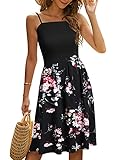 💓 Für jeden Anlass: Klassisches, lässiges Sommerkleid mit Taschen, die je nach Anlass hoch- oder runtergekleidet werden können. Wie lässiger Sommer, Urlaub Strand, Hochzeitsgästeparty, Urlaub, Kreuzfahrt, Abschlussfeier, Heimkehr, Abschlussball, Cocktail formelle Party, Club, Date-Nacht, Flitterwochen, Abendessen, Abendessen, Geschäftsarbeit, Choraufführung, Spiel, Muttertagsgeschenk, Alltag, Casual Outdoor oder besondere Anlässe.