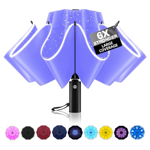 Trenovo Inverted Umbrella, Windproof Travel Umbrella With Reflective Stripe, Reverse Compact Umbrella cover