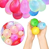 【Super elástico y cómodo de anudar】 No hay relleno laborioso y enredado de globos de agua. Cuando el globo se inyecta en una cierta cantidad de agua, los globos de agua se anudan automáticamente y se caen, por lo que puede almacenar cómodamente municiones para sus batallas de agua.