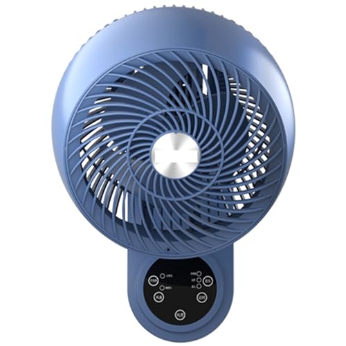 HENXUE Ventilador De Pared De 25 Cm, con 3 Velocidades, Control Remoto, Oscilación De 85° Y Cabezal De Inclinación Ajustable De 90°, Función De Temporizador De 12 H,001,10in