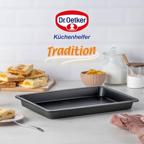 Foto von Dr. Oetker Backblech mit extra hohem Rand, Backform aus hochwertigem Stahlblech, Antihaft, 42 x 29 x 4cm