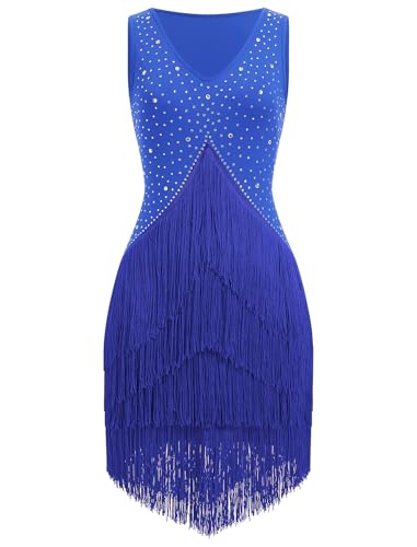 EFOGEP Damen Salsa Latin Dance Kleid Vintage...