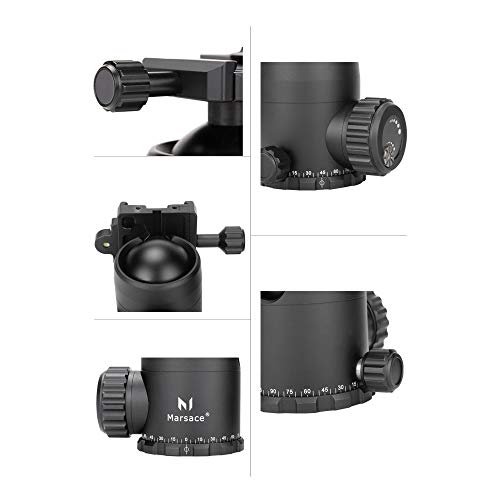 Marsace MT-1541T Kamerastativ Set Tragbares Reisestativ aus Aluminiumlegierung DSLR SLR Stativ mit 360 Grad Kugelkopf… – Bild 3