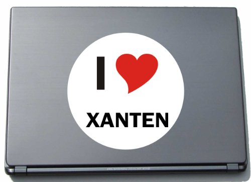 I Love Sticker Decal Adesivo su portatile Laptop Skin 297 mm con città nome Xanten