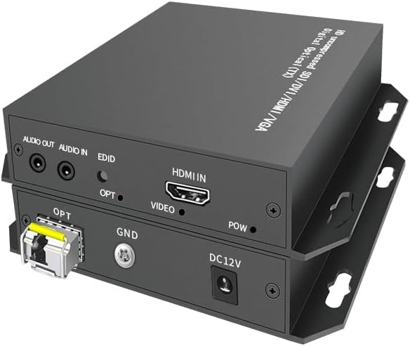 HD 3G HDMI Fiber Extender 4K60HZ, HD Optical Transceiver with SFP Module Extension of Distances Up to 20km Over Single-Mode（Single-Fiber Unidirectional）, Uncompressed No Latency