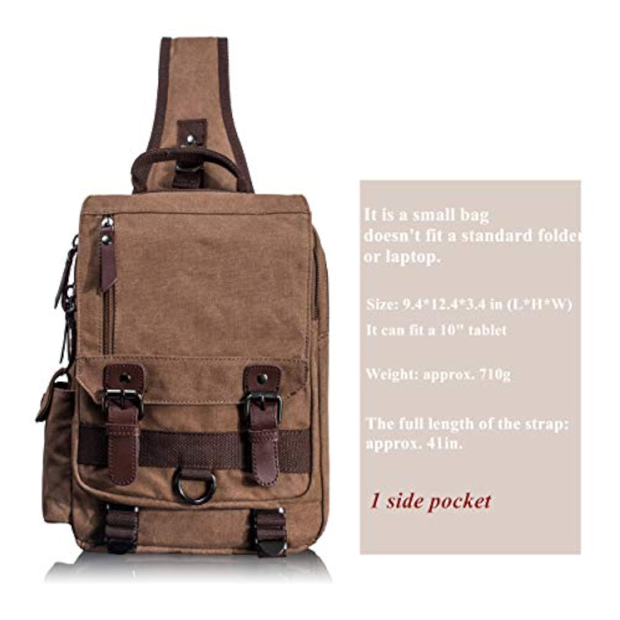 Canvas One Strap Sling Cross Body Messenger Bag