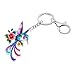 WEVENI Acrylic Floral Hummingbird Keychain Bird Charms Hummingbird Gifts for Women Girls Purse Backpack Accessories Car Keys (Violet)