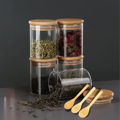 Kit 5 Porta Temperos Condimentos Especiarias Pote de Vidro 250ml ...