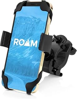 Roam Bike Phone Mount - Adjustable Handlebar of Motorcycle Phone Mount for Electric, Mountain, Scooter, and Dirt Bikes - Bike Phone Holder Compatible w/ iPhone & Android Cell Phones - Cycling Gift