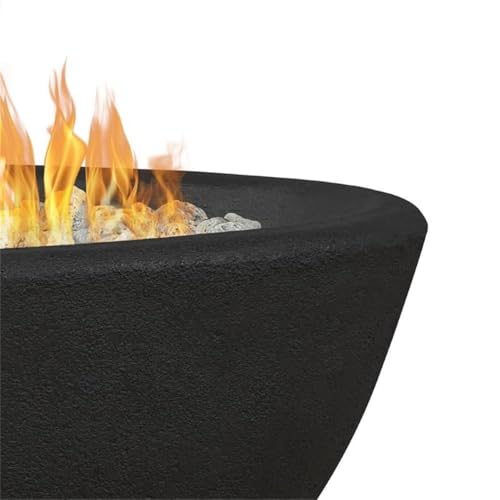 Image of Real Flame Riverside 48 inch Oval Propane Fire Pit Bowl, Push-Button Ignition, Includes 28 inch Stainless Steel Burner, Lightweight, 50,000 BTUs, Adjustable Flame Height - Shale