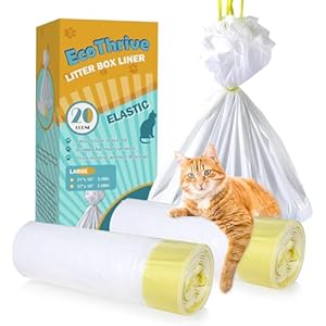 20 Count Cat Litter Liners Large, Drawstring Extra Large Pet Cat Pan Liners Extra-Thick Kitty Litter Box Bag- (medium 31" x 18") 20 Count Cat Litter Liners Large Drawstring Extra Large Pet Cat Pan Liners Extra Thick Kitty Litter Box Bag medium 31 x 18