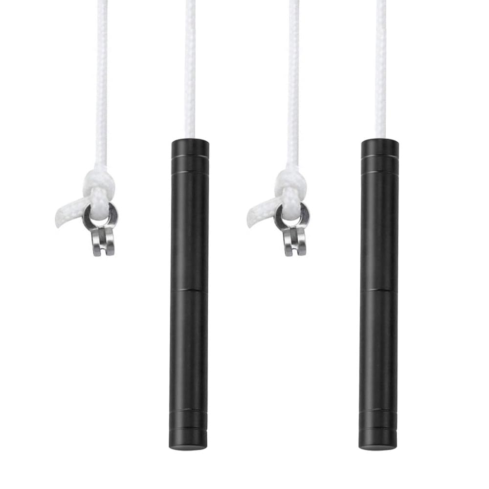 Pull Cord Light Switch Bathroom 2PCS Light Pull Cord Handle(8cm) with 1.5M White String Black Decorative Pull Switch Handle for Bathroom Light Shower Pull Ceiling Fans
