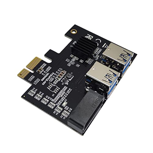 LALAFINA Pci Riser Card USB Extension Adapter for Mining Dual to Pci Express Splitter Stable Performance Easy Installation Professional Technology