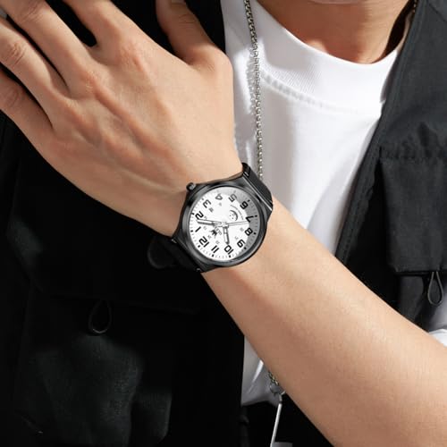 Image of OLEVS Mens Watch Original Easy Read Fashion Analog Quartz Unisex Watches Big Numer Silicone Waterproof Date Sport Watch for Man with Emoji