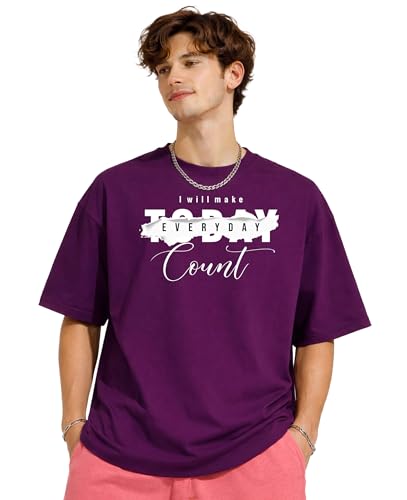 Image of London Hills Printed Cotton Blend Half Sleeve Oversized Men Round Neck Tshirts | T Shirt for Man | Tshirt | Shirts Men | Tshirt for Man | T-Shirt | Mult-Colored