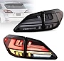 VLAND LED Tail Lights Assembly for [ 2009-2014 Lexus RX270 RX350 RX450 RX330 RX440H ] With Dynamic Animation LED Running Light & Sequential Turn Signal lights, Driver & Passenger Sides (Smoked)