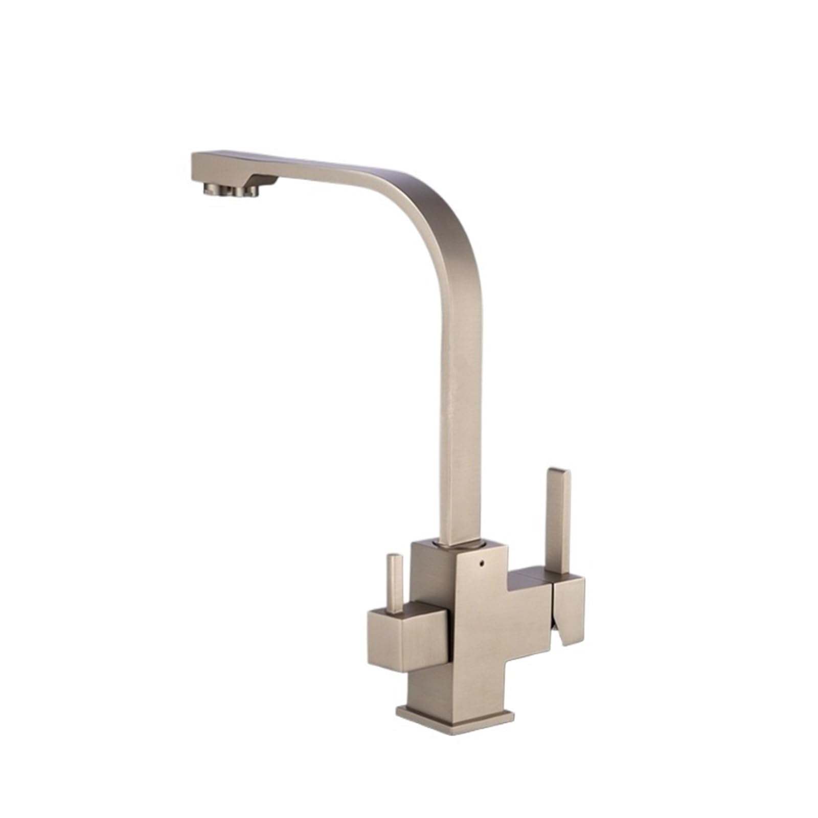 Robinet cuisine 3 voies eau chaude froide et filtrée gris foncé monotrou