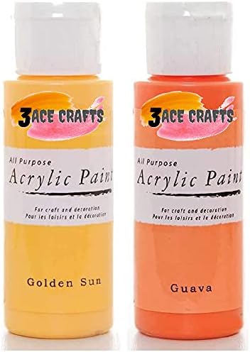 3 Ace Crafts Pack of 2 - Metallic Silver & Metallic Antique Gold - Acrylic Paint 59ml - Decoration Kids, Garden Furniture Ornaments, Outdoor Paint, Air Drying, Modelling Clay, Plastic, Board & Paper