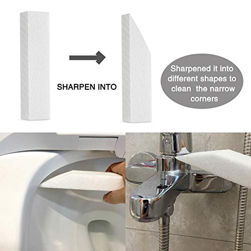 6 Pack Pumice Stone For Toilet Bowl Cleaning, Scouring Stick Remove Toilet Bowl Hard Water Rings, Calcium Buildup And Rust Suitable For Cleaning Toilet, Bathroom, Kitchen Sink, Grill（White #TOP4