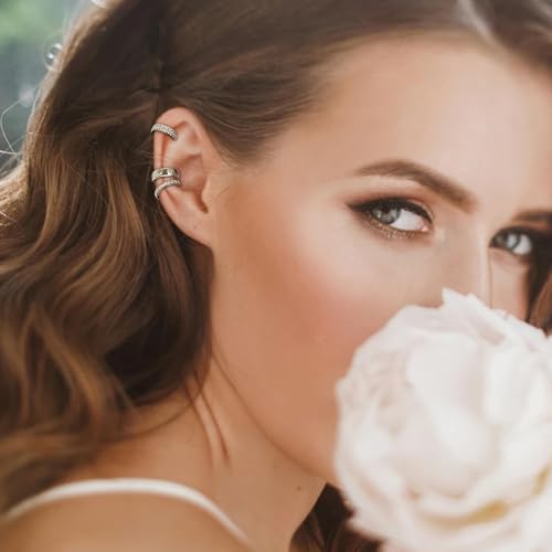 Image of Ear Cuffs Non Piercing 14K Gold Plated Ear Cuff Earrings for Women Trendy Clip on Cartilage Earring Stacks Non Pierced Adjustable Fake Earrings Set Jewelry Christmas Gift 2026 Stocking Stuffers
