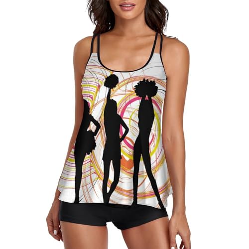 Maillot de bain tankini cheerleading ensemble bikini avec short de garçon