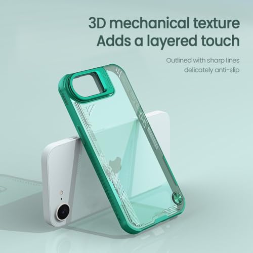 Image of Nillkin Case for Apple iPhone 16E / 17E (6.1 inch Inch) Iceblade Prop Case with Corner Air Bag + Aluminium Hollow Version Protect Stand Scratch & dust Proof Green